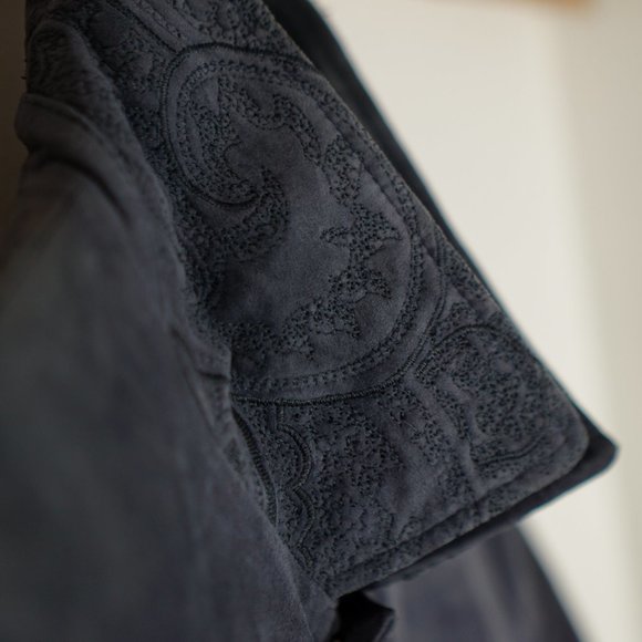 Suede Blue/Grey Shirt Jacket - Picture 5 of 10